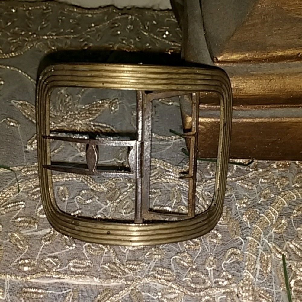 ANTIQUE VINTAGE 1900'S HANDMADE BRASS BELT BUCKLE